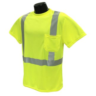 Wickmaster – Class 2, Heat Pressed Striping T-Shirt – Safety Green – 2001